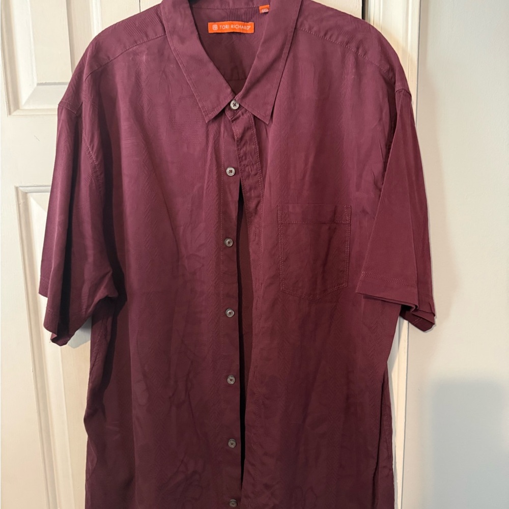 Tori Richard Deep Burgundy Casual Button Down Shirt
